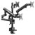 Brateck Triple Monitor Spring-Assisted Desk Mount for 17 - 27 Inch Monitors - Black