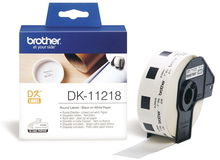 view Brother DK11218 24mm Black on White Round Labels