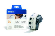 view Brother DK11219 12mm X 12mm Black on White Round Labels