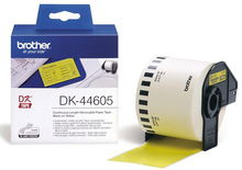 view Brother DK44605 62mm x 30m Black on Yellow Continuous Removable Paper Label Roll Tape
