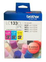 view Brother LC133 Colour Ink Cartridge Value Pack - Cyan, Magenta & Yellow