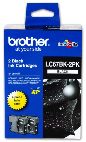 Brother LC67BK Black Ink Cartridge - Twin Pack