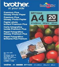view Brother BP71GA4 Glossy Premium A4 260gsm Photo Paper - 20 Sheets