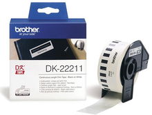 view Brother DK22211 29mm X 15m Black on White Continuous Label Roll Tape