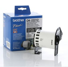 view Brother DK22212 62mm X 15m Black on White Continuous Label Roll Tape