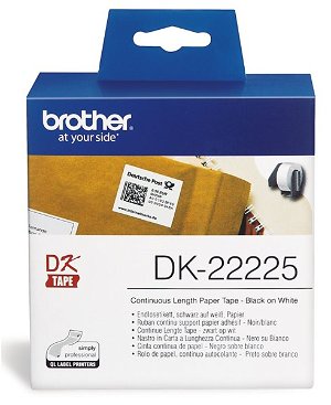Brother DK22225 38mm x 30m Black on White Continuous Paper Label Roll Tape