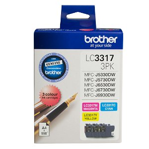 Brother LC3317 Colour Ink Cartridge Value Pack - Cyan, Magenta & Yellow