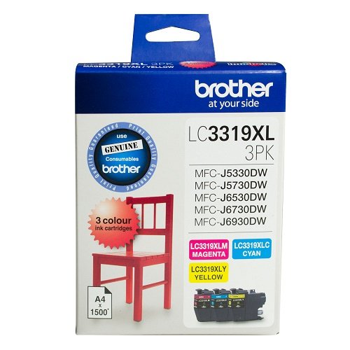 Brother LC3319XL Colour High Yield Ink Cartridge Value Pack - Cyan, Magenta & Yellow