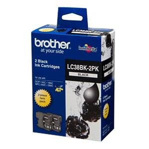 Brother LC38BK Black Ink Cartridge - Twin Pack