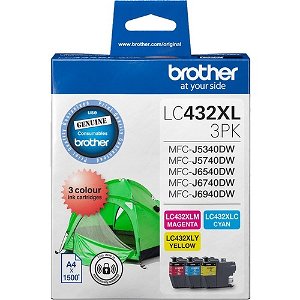 Brother LC432XL3PKS High Yield Ink Cartridge Value Pack - Magenta, Cyan, Yellow