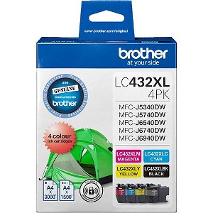 Brother LC432XL4PKS Ink Cartridge - 4 Pack Black, Yellow, Cyan, Magenta