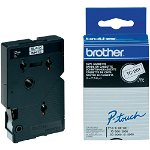 Brother P-Touch TC201 12mm Black on White Label Tape