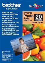 Brother BP71GP20 Glossy Premium 4x6 260gsm Photo Paper - 20 Sheets