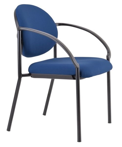 Buro Essense 4 Legged Guest Chair with Arms - Dark Blue