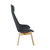 Buro Konfurb Orbit High Back Wooden 4 Leg Chair - Charcoal