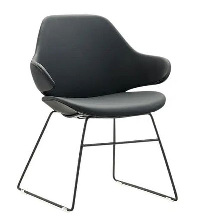 Buro Konfurb Orbit Mid Back Sled Chair - Black PU