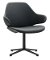 Buro Konfurb Orbit Mid Back Swivel Pedestal Chair - Black