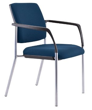 Buro Lindis 4 Leg Guest Chair with Arms - Dark Blue
