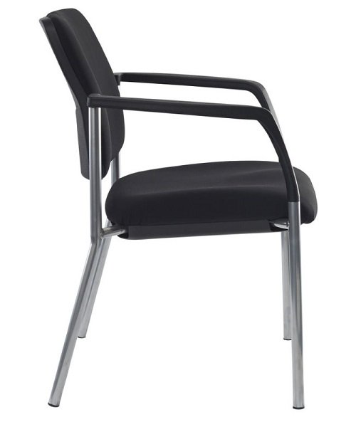 Buro Lindis 4 Leg Guest Chair w/ Arms Black 525-RS-63 | Elive NZ