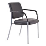 Buro Lindis 4 Leg Dillon PU Guest Chair with Arms - Black