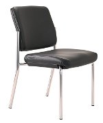 Buro Lindis 4 Leg Dillon PU Guest Chair - Black