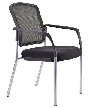 Buro Lindis 4 Leg Mesh Guest Chair with Arms - Black