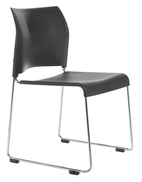 Buro Maxim Sled Base Guest Chair with Chrome Frame - Black