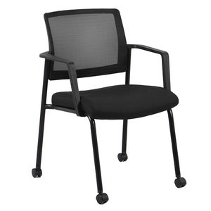 Buro Mondo Molti 4 Leg Guest Chair with Arms - Black