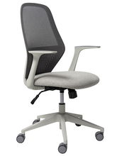 view Buro Mondo Soho Mesh Back Chair with Arms - Light Grey