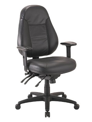 Buro Persona 24/7 Nylon Base Chair - Black Leather