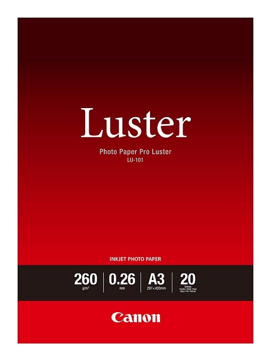 Canon LU-101 Pro Luster A3 260gsm Photo Paper - 20 Sheets