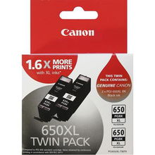 view Canon PGI-650XL Pigment Black High Yield Ink Cartridge - Twin Pack