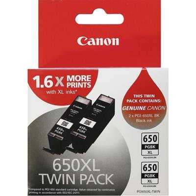 Canon PGI-650XL Pigment Black High Yield Ink Cartridge - Twin Pack