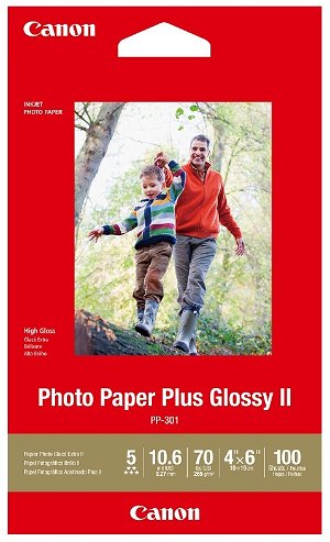Canon PP-301 4x6 Glossy 102x152mm 265gsm Photo Paper Plus II - 100 Sheets