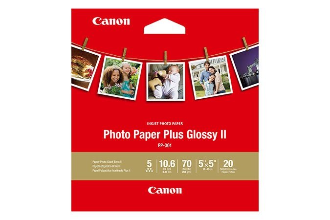 Canon PP-301 Glossy 5x5 265gsm Photo Paper Plus II - 20 Sheets