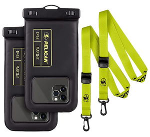 Case-Mate Pelican Marine Waterproof Floating Pouch Black/Neon Green - 2 Pack