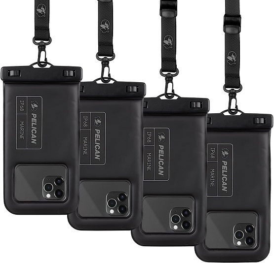 Case-Mate Pelican Marine Waterproof Floating Pouch Stealth Black - 4 Pack