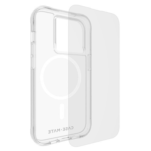 Case-Mate Protection Pack Tough Case and Glass Screen Protector for iPhone 15 Pro - Clear