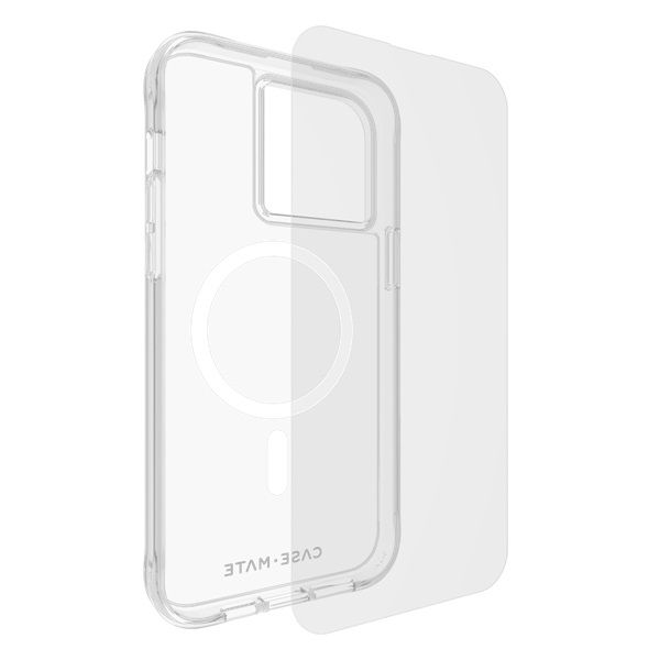 Case-Mate Protection Pack Tough Case and Glass Screen Protector for iPhone 15 Pro Max - Clear