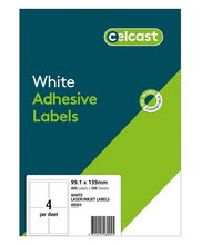 view Celcast 99.1 x 139 mm White Laser Inkjet Adhesive Labels - 400 Pack