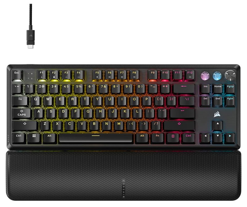 Corsair K70 Pro Tenkeyless MGX V2 switch RGB Wired Programmable Mechanical Gaming Keyboard with Palm Rest - Black
