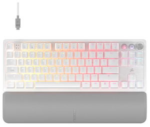 Corsair K70 Pro Tenkeyless MGX V2 switch RGB Wired Programmable Mechanical Gaming Keyboard with Palm Rest - White