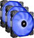Corsair AF120 Blue LED Low Noise Cooling Fan - Triple Pack