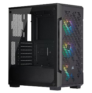 Corsair iCue 220T RGB ATX Mid-Tower with Airflow Tempered Glass Panel – Black