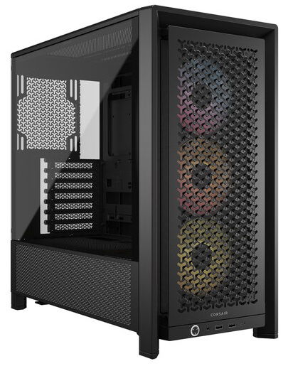 Corsair Frame 4000D RS ARGB Tempered Glass Modular E-ATX Mid-Tower Case with No PSU - Black