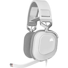 view Corsair HS80 RBG USB Over-Ear Wired Stereo Gaming Headset - White