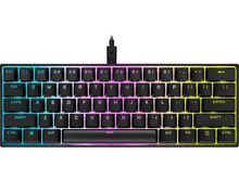 view Corsair K65 RGB Mini 60% Mechanical Gaming Keyboard - Cherry MX Speed Black