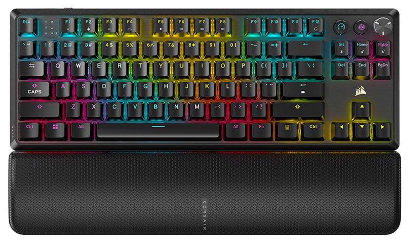 Corsair K70 Core Tenkeyless Red Linear Switch RGB Wireless Mechanical Gaming Keyboard with Palm Rest - Black