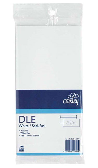 Croxley DLE Seal Easi Envelope - 100 Pack