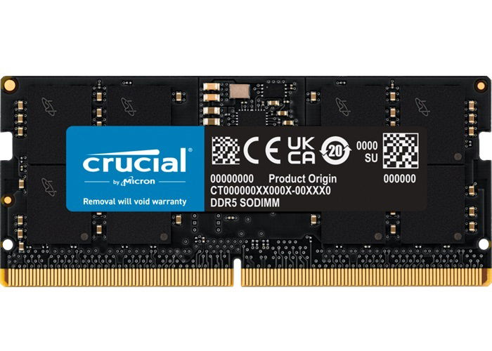 Crucial 16GB DDR5 4800MHz C40 SODIMM Laptop Memory